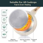 M MELENTA 11-Piece Non-Stick Ceramic Cookware Set