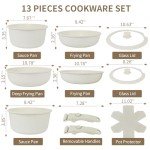 YASHE 13-Piece Nonstick Granite Cookware Set