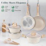 M MELENTA 11-Piece Non-Stick Ceramic Cookware Set