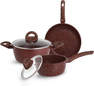 5-Piece Nonstick Cookware Set with Glass Lids