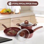 5-Piece Nonstick Cookware Set with Glass Lids