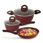 5-Piece Nonstick Cookware Set with Glass Lids