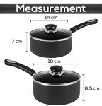 KICHLY Nonstick Saucepan Set with Glass Lids