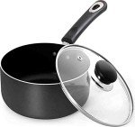 KICHLY Nonstick Saucepan Set with Glass Lids