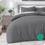 Soft Cooling Twin Duvet Cover in Grey