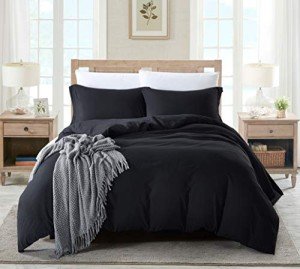 Black 3-Piece Ultra Soft Duvet Cover Set