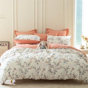 Floral Queen Duvet Cover Set with Pillowcases