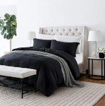 Black 3-Piece Ultra Soft Duvet Cover Set