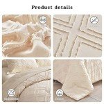 Beige Tufted 7-Piece Queen Comforter Set