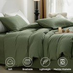 JELLYMONI Green Queen Duvet Cover Set - 3 Pieces