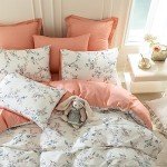 Floral Queen Duvet Cover Set with Pillowcases
