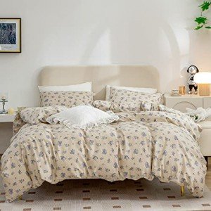 Chic Floral Queen Duvet Cover Set, 3 Pieces