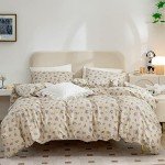Chic Floral Queen Duvet Cover Set, 3 Pieces