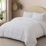 White Tufted Queen Comforter Set - 3 Pieces