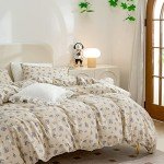 Chic Floral Queen Duvet Cover Set, 3 Pieces
