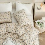 Chic Floral Queen Duvet Cover Set, 3 Pieces