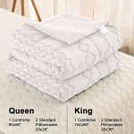 White Tufted Queen Comforter Set - 3 Pieces
