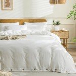JELLYMONI White Cotton Duvet Cover Set, 3 Pieces