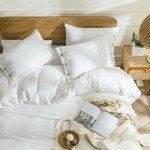 JELLYMONI White Cotton Duvet Cover Set, 3 Pieces