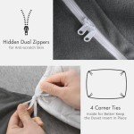 Plush Grey Shaggy Queen Duvet Cover Set