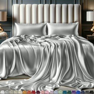 Satin Bedding Set for Queen-Size Beds (4 Pieces)