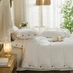 JELLYMONI White Cotton Duvet Cover Set, 3 Pieces