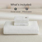 JELLYMONI White Cotton Duvet Cover Set, 3 Pieces
