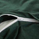 LIFETOWN Soft Jersey Cotton Duvet Cover Set, Forest Green