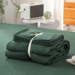 LIFETOWN Soft Jersey Cotton Duvet Cover Set, Forest Green