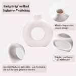 White Ceramic Donut Vase for Modern Decor
