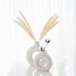 White Ceramic Donut Vase for Modern Decor