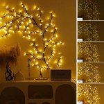Flexible 7.5FT Willow Vine String Lights with Remote