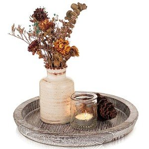 Rustic Wooden Candle Holder Tray - Small 11-Inch