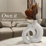 Modern White Hollow Ceramic Vase Set of 2
