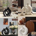 Modern White Hollow Ceramic Vase Set of 2