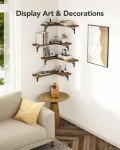 Set of 4 Corner Floating Wall Shelves