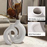 Modern White Hollow Ceramic Vase Set of 2