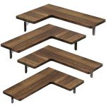 Set of 4 Corner Floating Wall Shelves