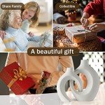 Modern White Hollow Ceramic Vase Set of 2