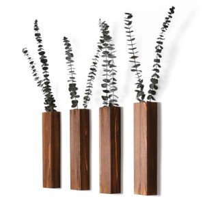 Sawoake Modern Wooden Wall Planters - 4 Pack