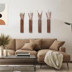 Sawoake Modern Wooden Wall Planters - 4 Pack