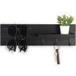 Stylish Wall Key Holder with Hooks and Shelf