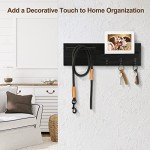 Stylish Wall Key Holder with Hooks and Shelf
