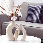 Matte White Ceramic Flower Vase Set of 2