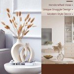 Matte White Ceramic Flower Vase Set of 2