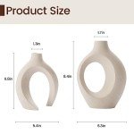 Matte White Ceramic Flower Vase Set of 2