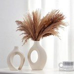 Matte White Ceramic Flower Vase Set of 2