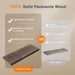 Natural Wood Floating Shelves with Wire Baskets - Set of 3