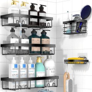 Moforoco 5-Pack Adhesive Shower Caddy Organizer