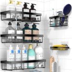 Moforoco 5-Pack Adhesive Shower Caddy Organizer